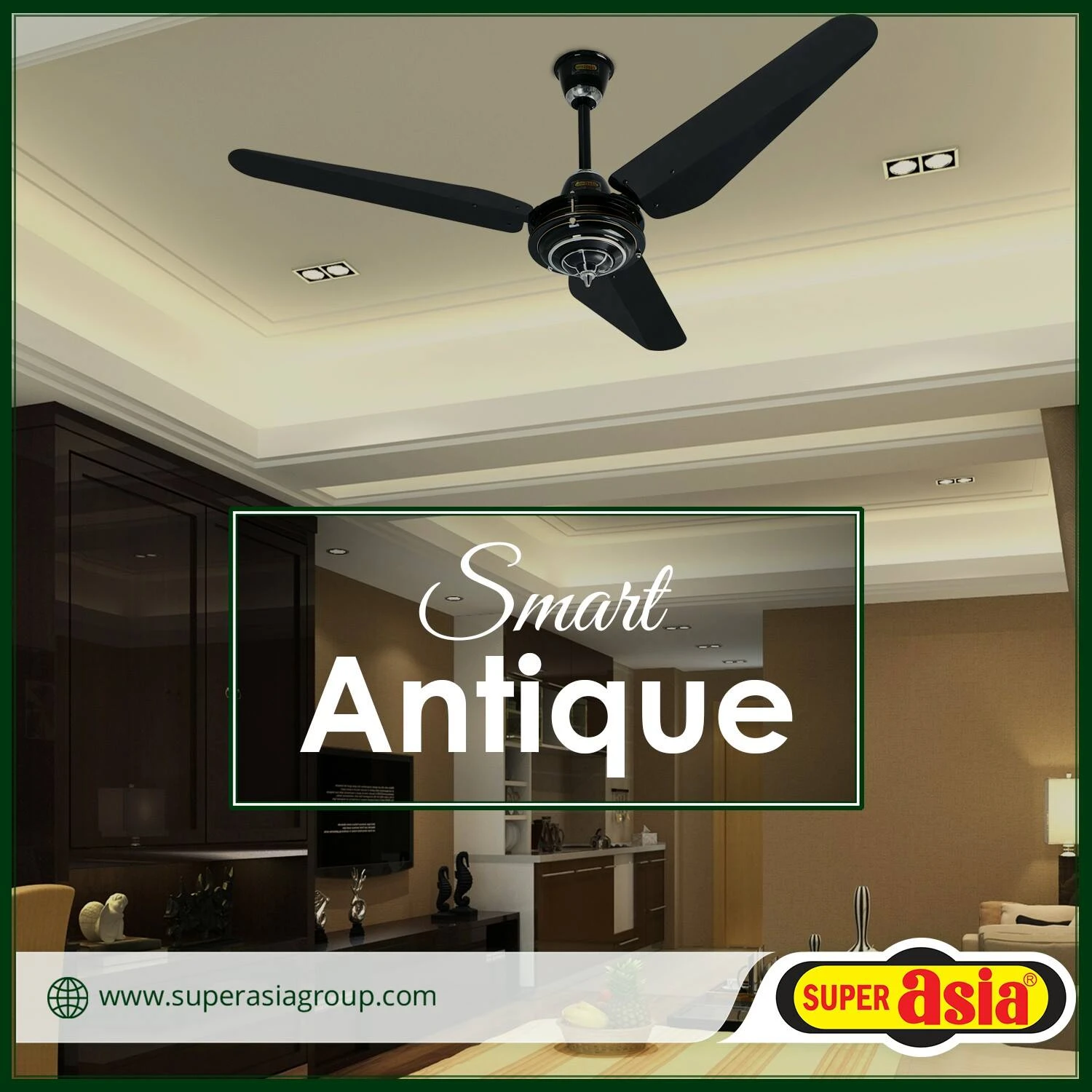 Super Asia Ceiling Fan Smart Antique AC-DC Inverter Fan 56 Inch Remote Control Option Brand Warranty​ price in Pakistan