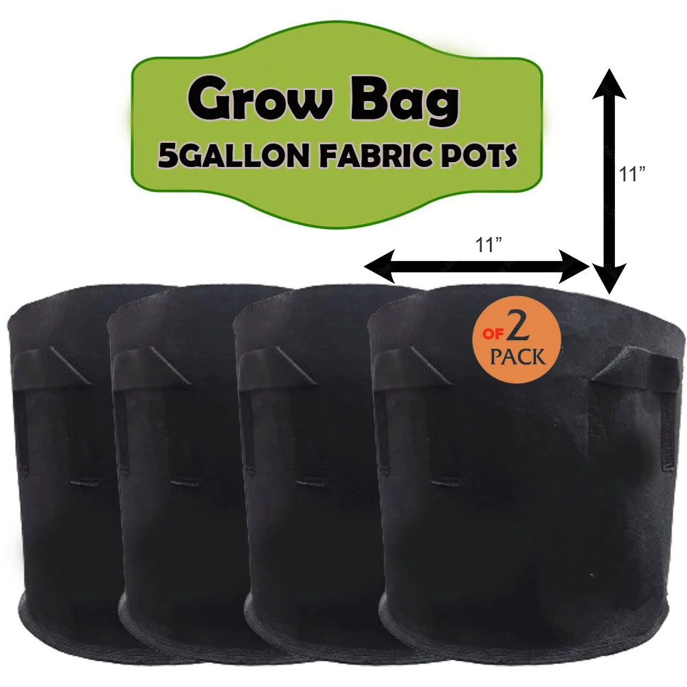Pack Of 2 Grow Bag 5 Gallon 11X11 – Polithen Bag For Plants And Home Gardining I Export Quality (34ff90) price in Pakistan