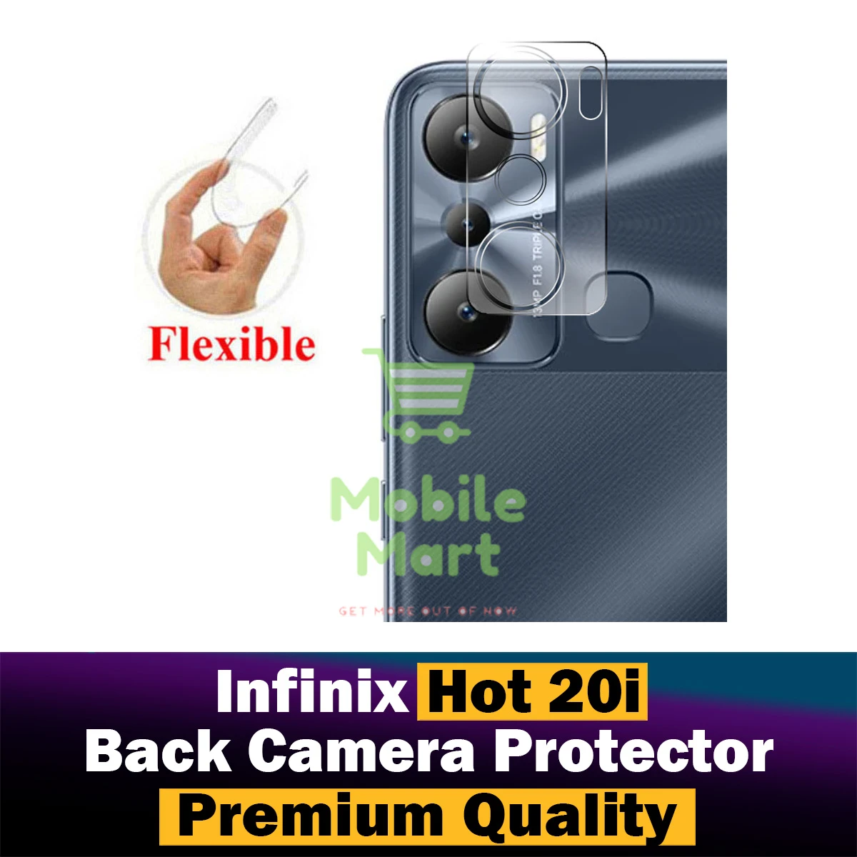 Infinix Hot 20i Back Rear Camera Protector 9H Gorilla Flexible Protection For Infinix Hot 20i price in Pakistan