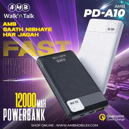 Power Bank 12000mAh PD-A10 (PD 22.5Watt) price in Pakistan