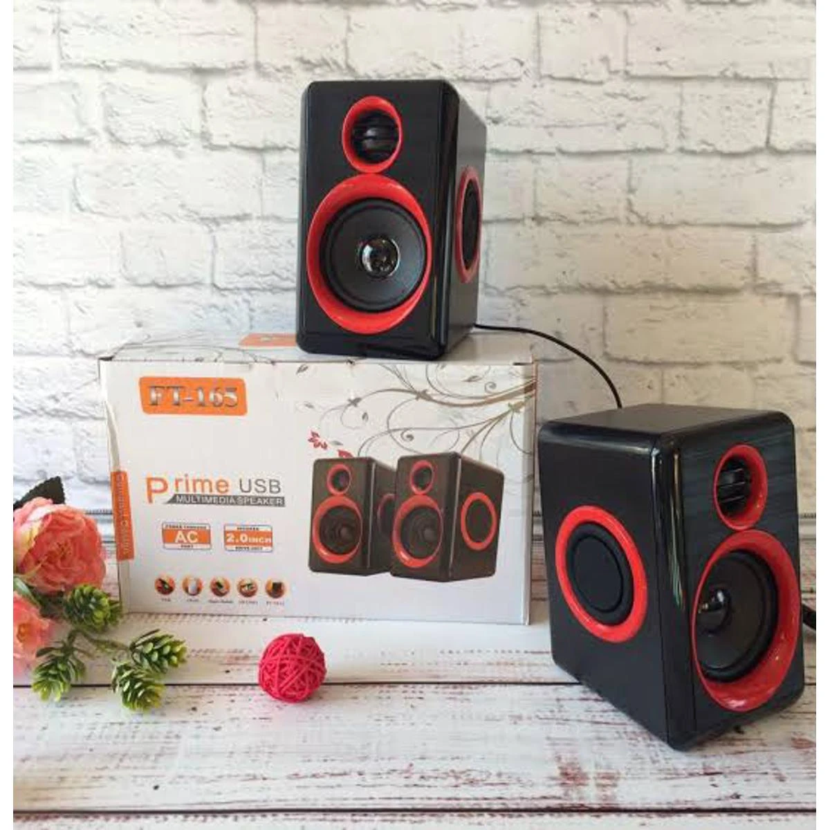 FT 165 Prime USB Speaker – Wired Speaker for Computer and Laptops – Small Speakers – Prime FT165 USB Multimedia Bass Speakers Sub Woofer Speaker price in Pakistan