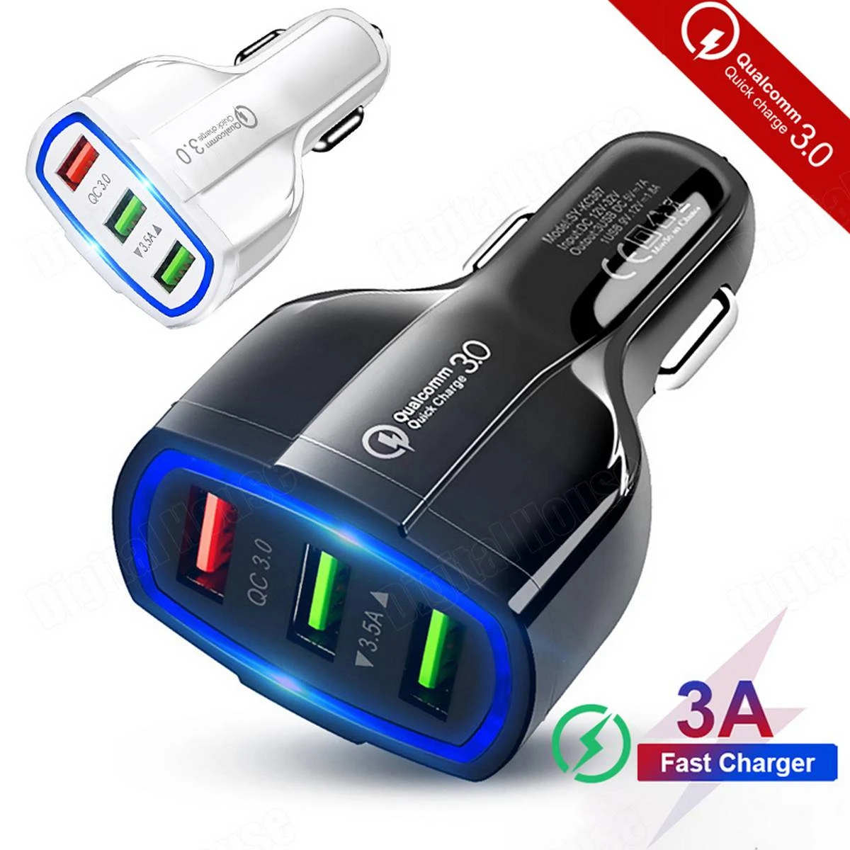 Portable 3 Port USB Qualcomm quick charge 3.0 charger Car Charger price in Pakistan
