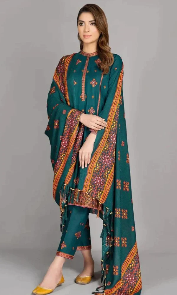 Bareeze- 3PC Lawn Embroidered Shirt with Embroidered Linen Dupatta price in Pakistan