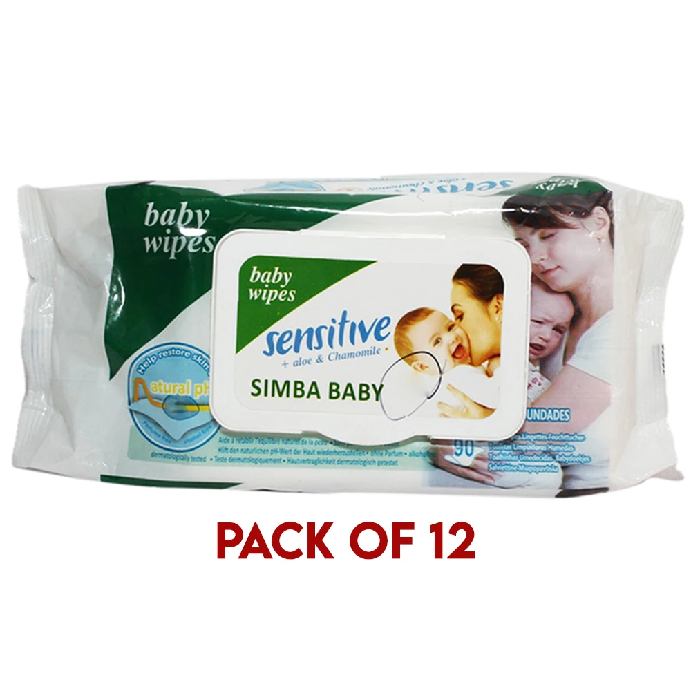 Sensitive Baby Wipes 90 pcs (Pack of 12) price in Pakistan