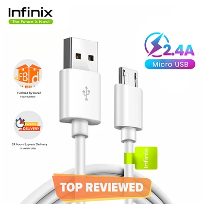 Infinix High-Speed Micro USB Cable – White – Imported High Quality Fast Charging Cable For Android Mobile Phones – Best Android Phones Cables, Designed For Smartphones Latest 2021 price in Pakistan