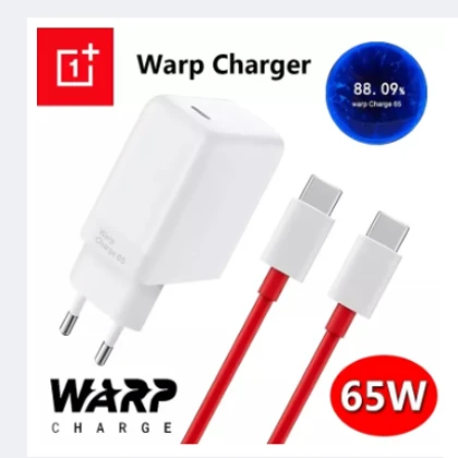 100% Original 65W Warp PD Charger for OnePlus – SuperVooc Charger for all Smartphones  65W Power Adapter + Cable price in Pakistan