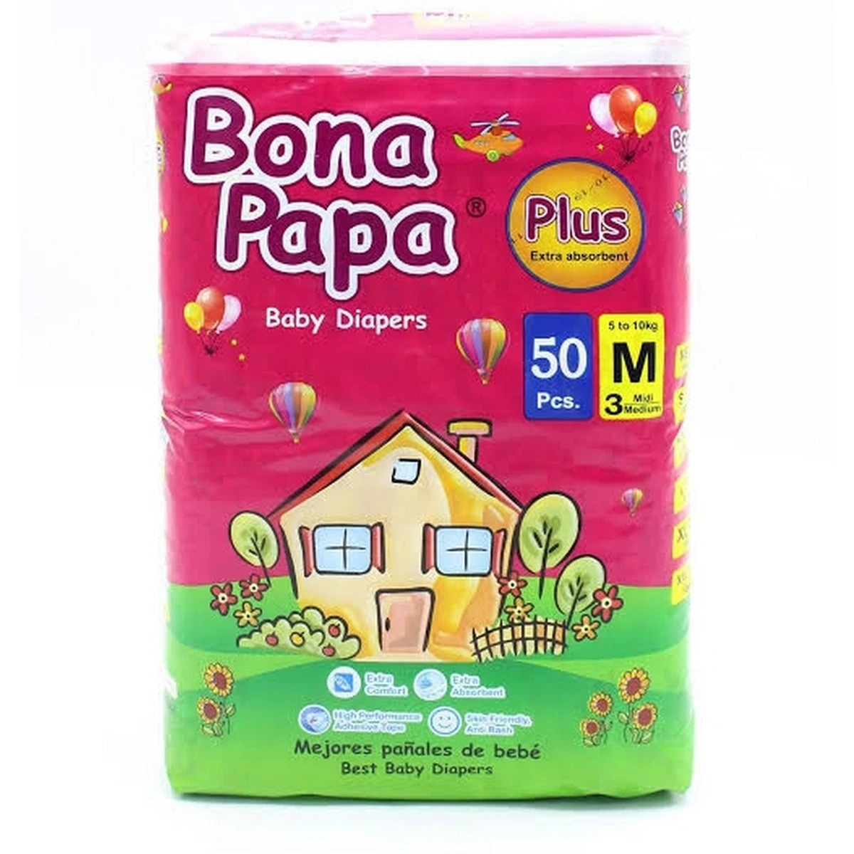 Bona Papa Plus Baby Diaper Medium 50pcs price in Pakistan