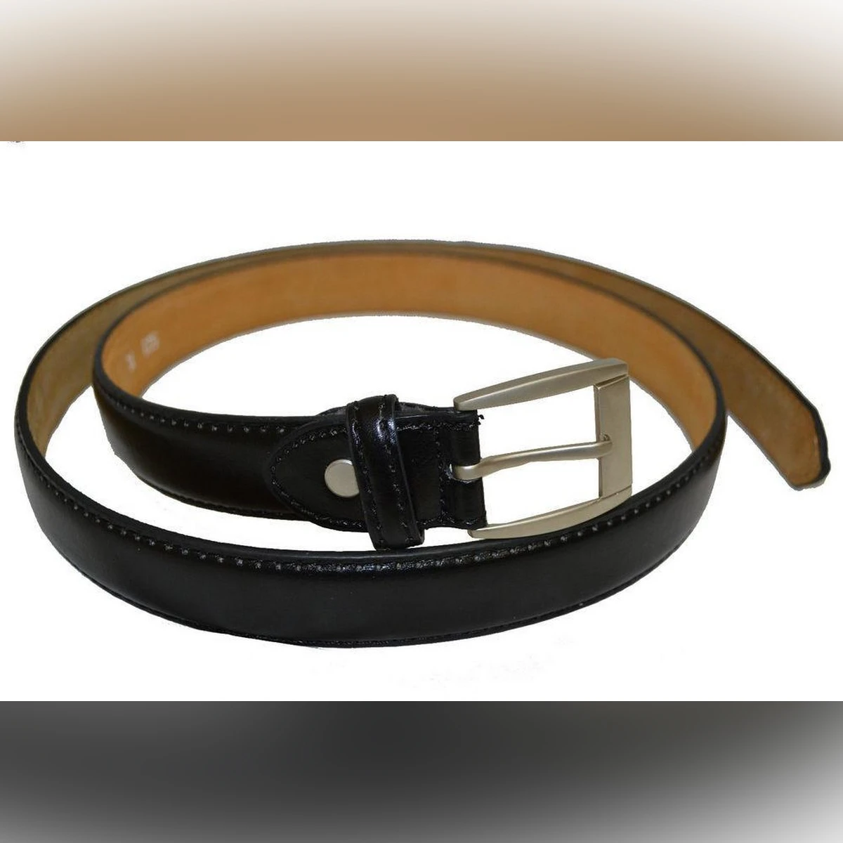 Leather Belt For Men Black  Stylish Steal Buckle price in Pakistan