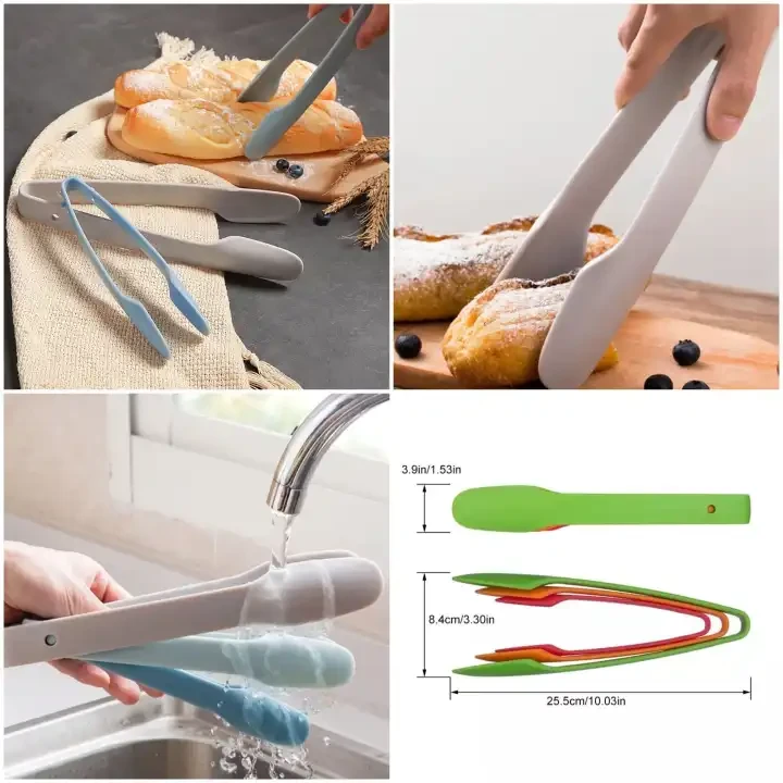 Non Stick Tong  Non Stick Chimta Spoon 3pcsSet Food Tongs Set Plastic Non-Stick Kitchen Tongs Utensil 3 in 1 price in Pakistan