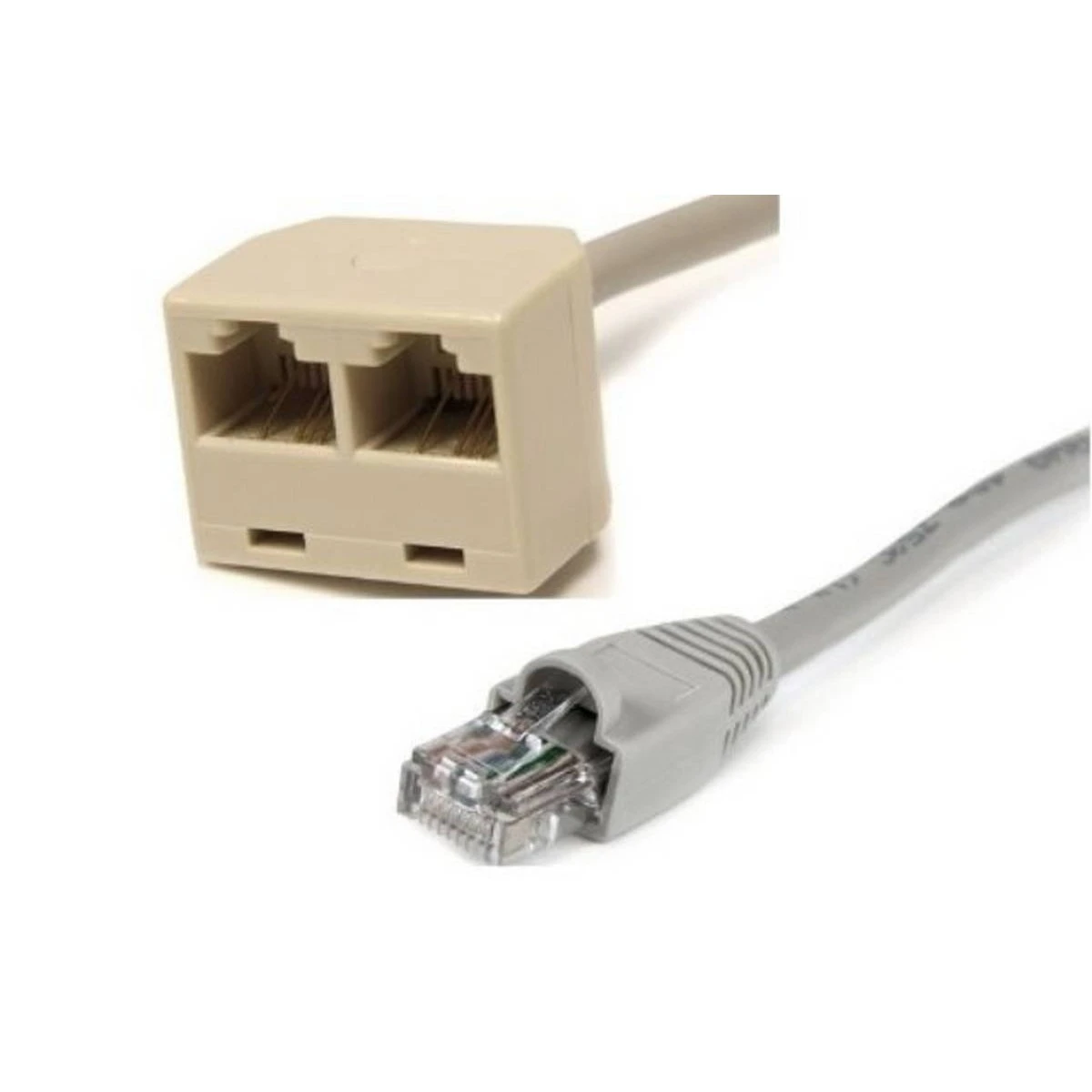 Ethernet Cable Adapter 1-in 2-out RJ45 Female Interface LAN Connector Extender Splitter for Internet Wire price in Pakistan