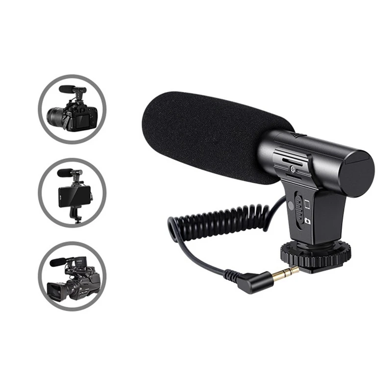 KATTO Updated 3.5mm HD Video Recording Microphone Smart Noise Reduction Interview Mic for Mobile PhoneSLR Camera price in Pakistan