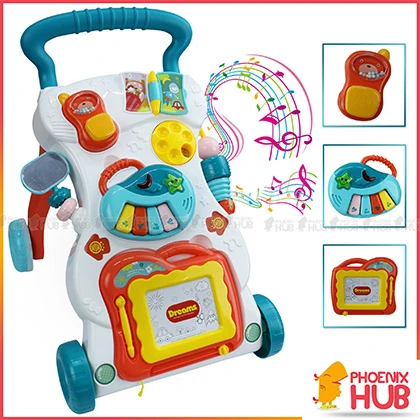 Huanger Baby push walker Music Educational Stand KIds toy for baby, the baby can learn to walk in a more safe and scientific way price in Pakistan