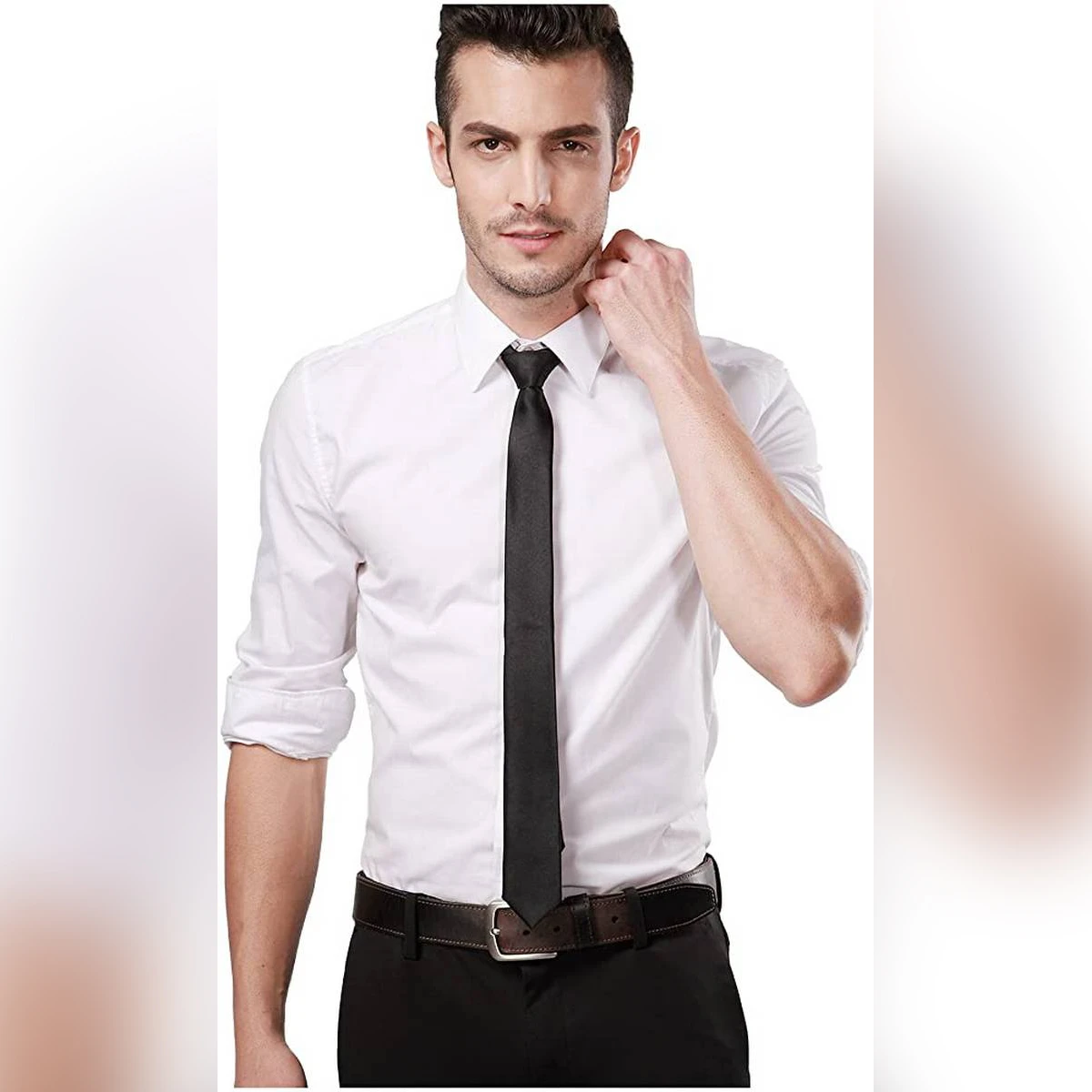 Black New Mens Solid Color Black Ties price in Pakistan