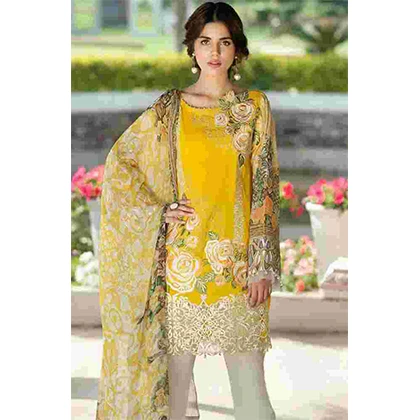 Neck Embroidered Printed Shirt With Printed Chiffon Dupatta -BFAD813 (B) price in Pakistan