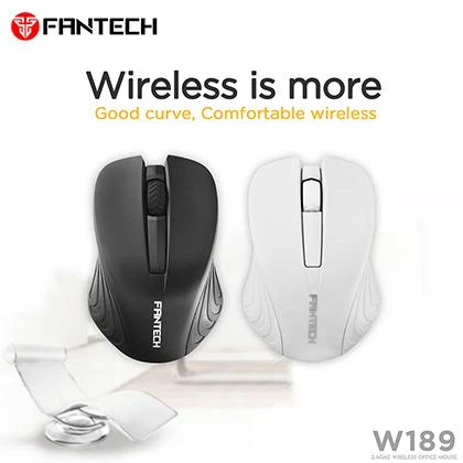FANTECH W189 Wireless Office Mouse 1200 DPI 10M Range Comfortable Ergonomic With Responsive Cursor For Pc Laptop price in Pakistan