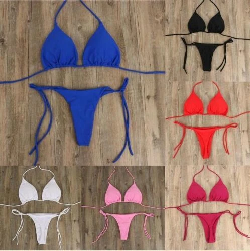 Women Swimming Halter Bra + Thong, Adjustable Straps price in Pakistan