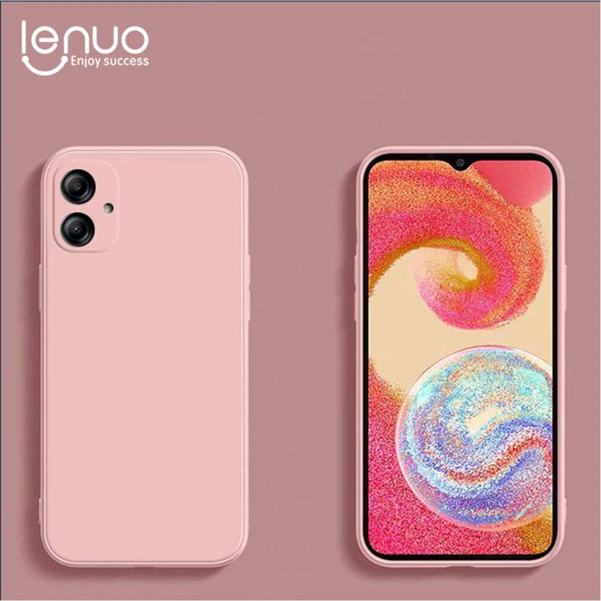 Lenuo Luxury Square Liquid Silicone Phone Case For Samsung Galaxy A04 Back Cover Thin Soft Candy Casing price in Pakistan