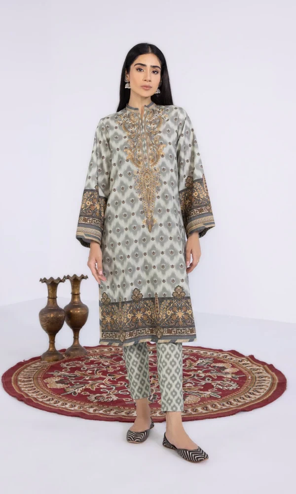 Sapphire – 2PC Lawn Embroidered Printed Shirt With Printed Trouser price in Pakistan