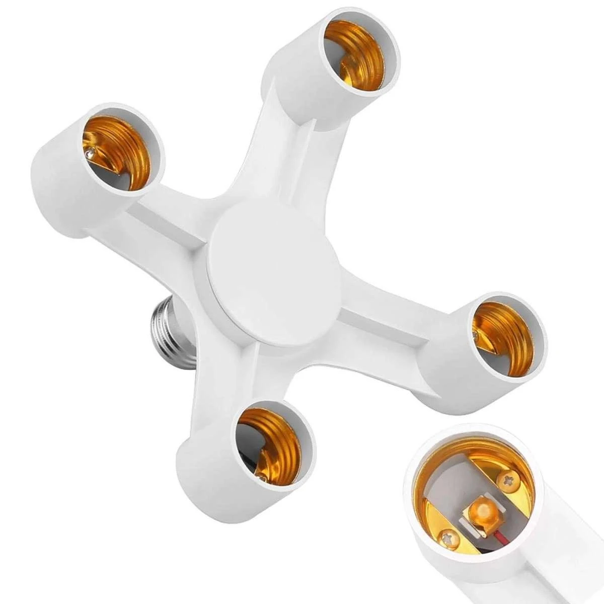 4 in 1 Heads Lamp Bulb Holder Light Base LED Converter Adapter Socket Splitter price in Pakistan