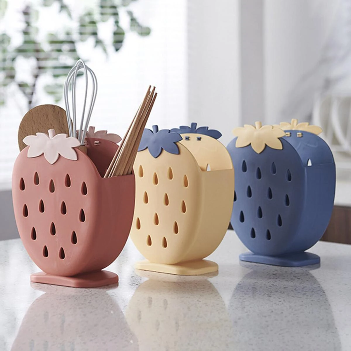 Household Strawberry Chopstick Cage Chopstick Cage Creative Strawberry Chopstick Spoon Holder Fork Knife Shelf Holder price in Pakistan
