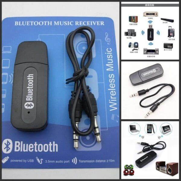 Car Aux Bluetooth Transmitter For Music and Calls  Wireless Bluetooth Audio Receiver Car Kit price in Pakistan