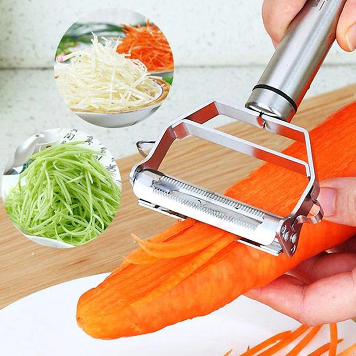 Julienne Peeler & Vegetable Peeler With Premium Ultra Sharp Stainless Steel Double Grater Kitchen price in Pakistan