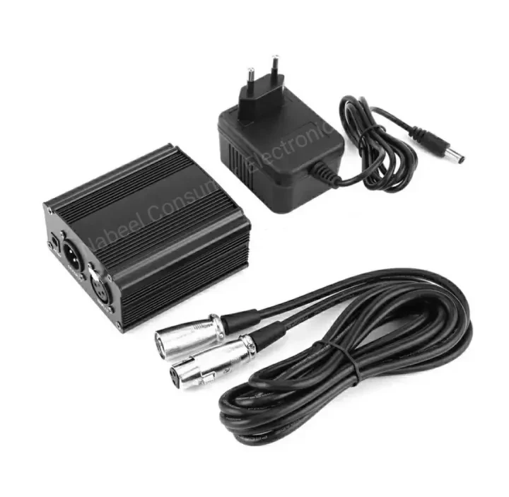 Phantom Power Supply With Adapter – 48V – Black + One XLR Audio Cable price in Pakistan