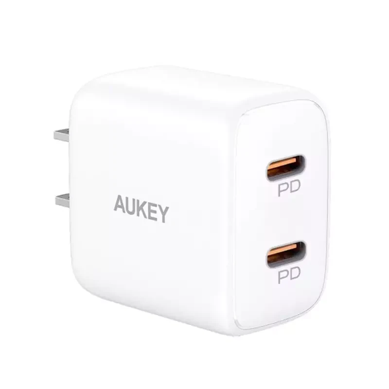 AUKEY Mini Mobile Device Charger 2 Port Type C White 2xUSB C Power Delivery 3.0 20W 6A (PA-R1s) price in Pakistan