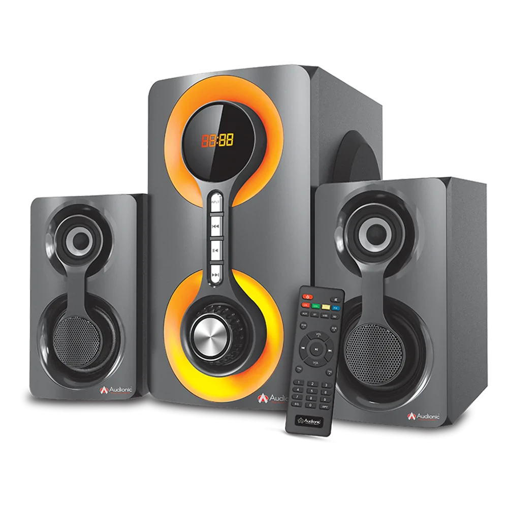 Audionic Vision 20 Plus – 2.1 Channel Hi-Fi Speakers – AUX supported – SDUSB supported – 360 lights Bluetooth Speaker price in Pakistan