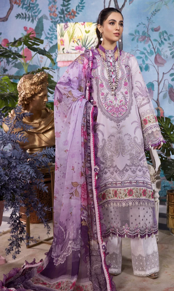 Anaya- 3PC Embroidered Printed Shirt with Printed Chiffon Dupatta price in Pakistan