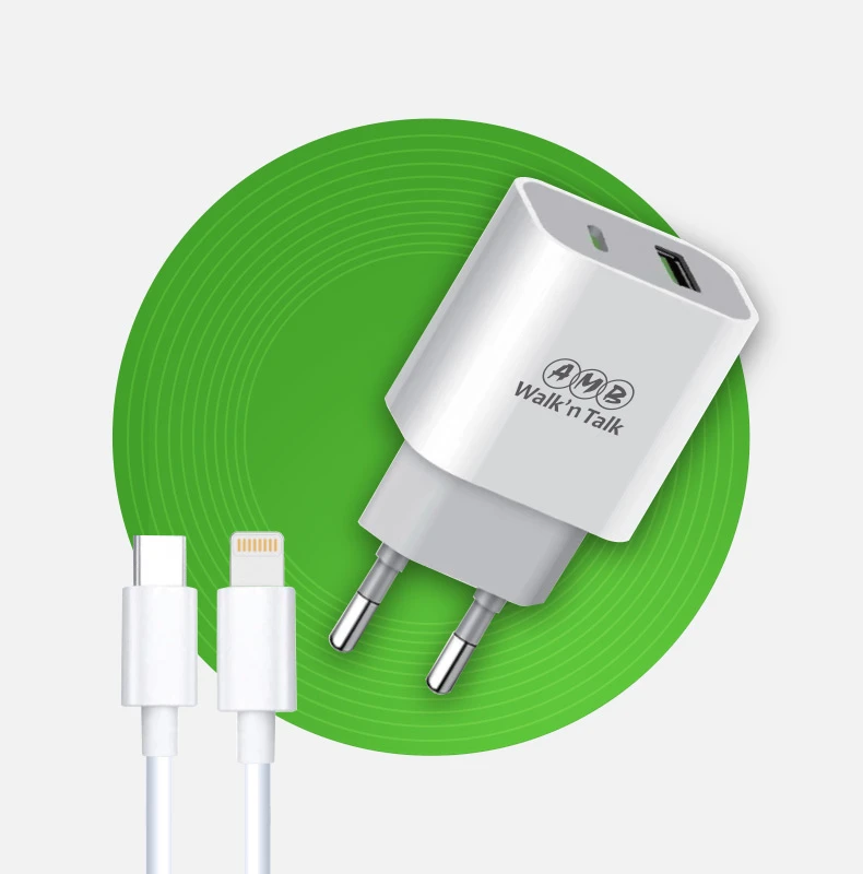 AMB PD-007 Travel Charging Adapter 25W + QC 3.0 For IOSAndroid – 1USB (IPLighting PD Cable) price in Pakistan
