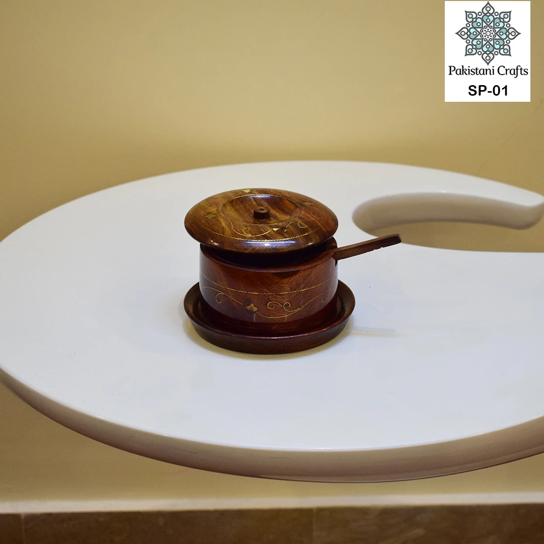Handmade wooden Sugar pot  Hand Crafted Dining price in Pakistan