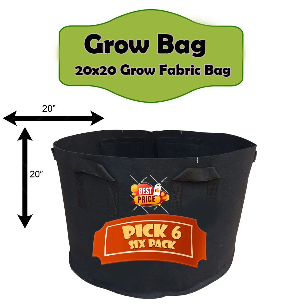 Pack Of 6 Grow Bag I 18 Gallon Fabric grow bag 20 X 20 I High Quality Grow Bag (TFZ) price in Pakistan