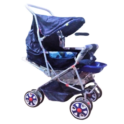 Baby stroller Baby pram with (8 or 6) wheels and 3 position for 0-18 months babies (Random Blue or Black color) price in Pakistan