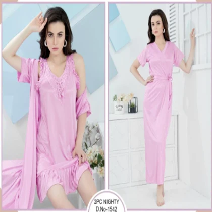Tee Dot 2-pieces Bridal Nightwear Short Nighty & Gown For Girls & Women – Baby Pink price in Pakistan