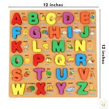 Wooden ABC puzzle set for Kids – Learning educational toy – 3D Puzzle board price in Pakistan