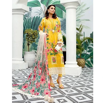 ADAN LIBAAS – 3pc Embroidered Lawn Shirt With Organza Dupatta -BFHA607 (B) price in Pakistan