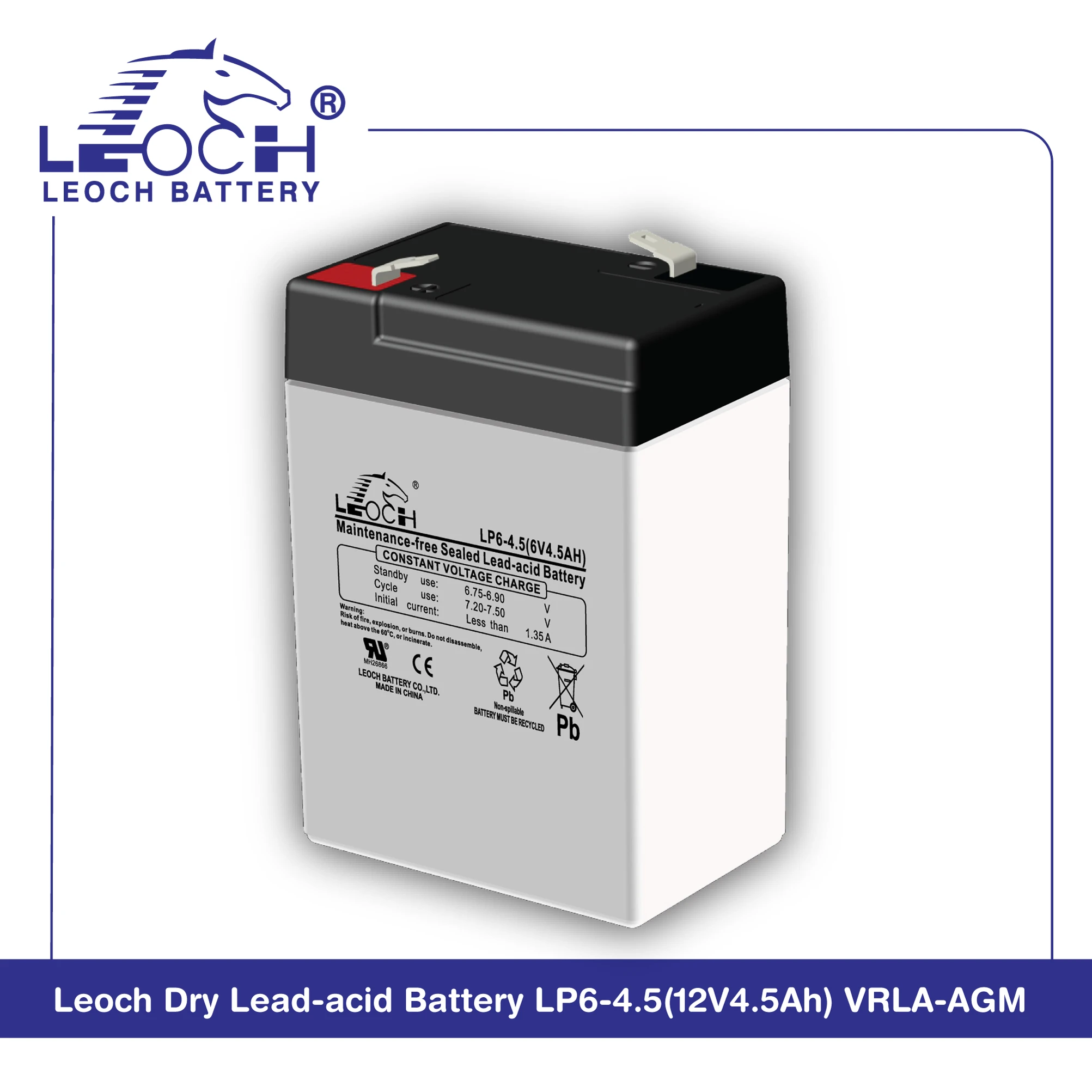 Leoch Dry Lead-acid Battery LP6-4.5(6V4.5Ah) VRLA-AGM price in Pakistan