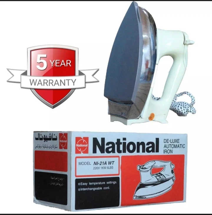NATIONAL IRON NI-21AWT DRY IRON GOLDEN SOLEPLATE  MADE IN JAPAN  FIVE YEARS WARRANTY price in Pakistan