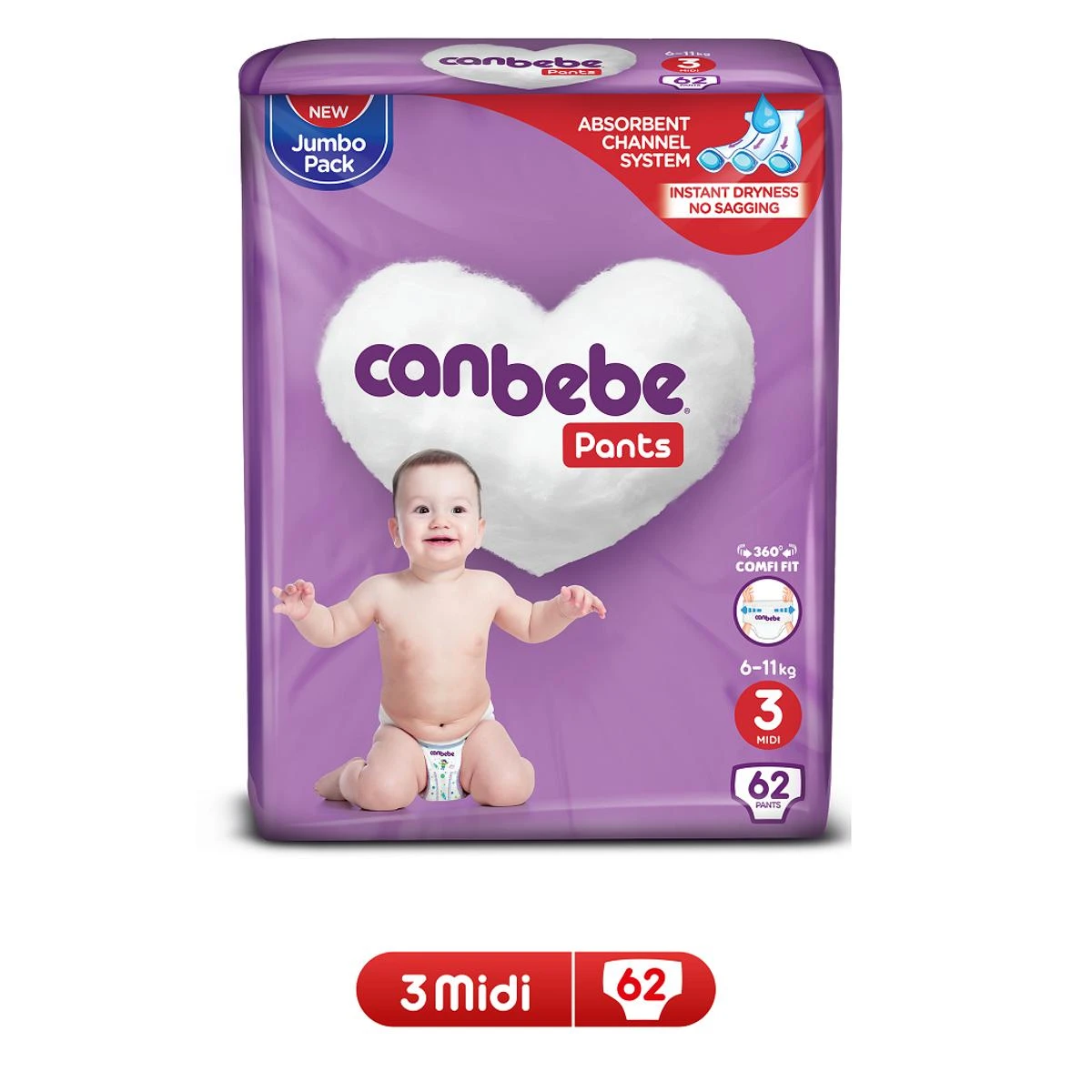 Canbebe Pants Midi Size3 (6-11KG,62Pcs) price in Pakistan