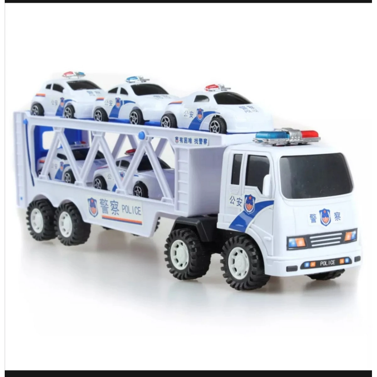 Double Decked Transport Truck Trailer Toy with 4 Cars For Kids price in Pakistan