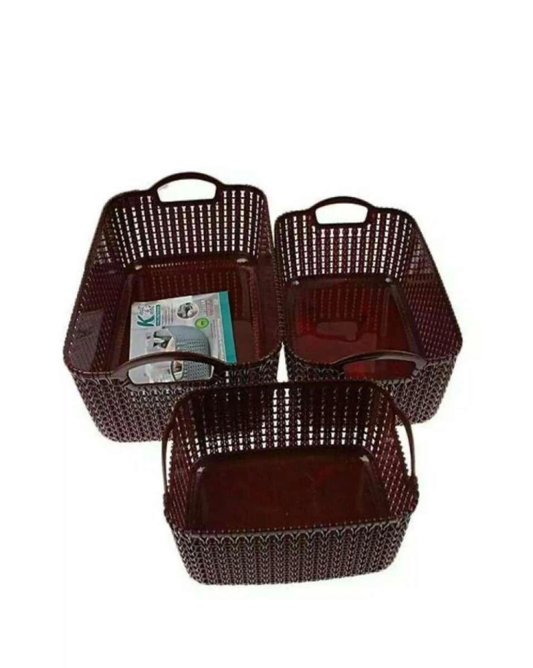 Pack of 3 Sizes Plastic Basket For Fruits & Multipurpose Variety price in Pakistan