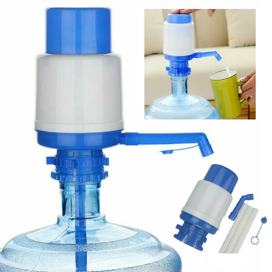 Manual Water Pump Dispenser For 19 liter Water Cans Large – Blue & White price in Pakistan