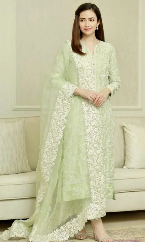 Bareeze-3PC Linen Embroidered Shirt with (D) price in Pakistan