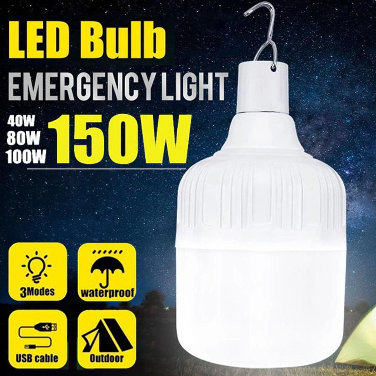 Bulb Light USB Rechargeable LED Bulb Emergency Bulb Light Night Market Light price in Pakistan