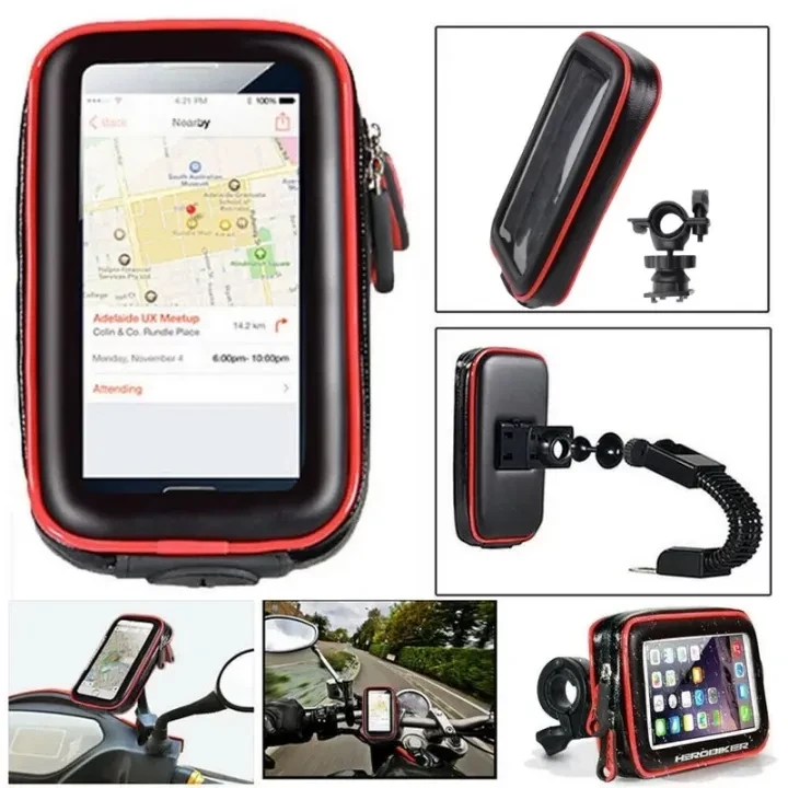 Bike Bicycle Motorcycle Holder & Waterproof Case Bag Handlebar Mount Phone Holders Stand price in Pakistan