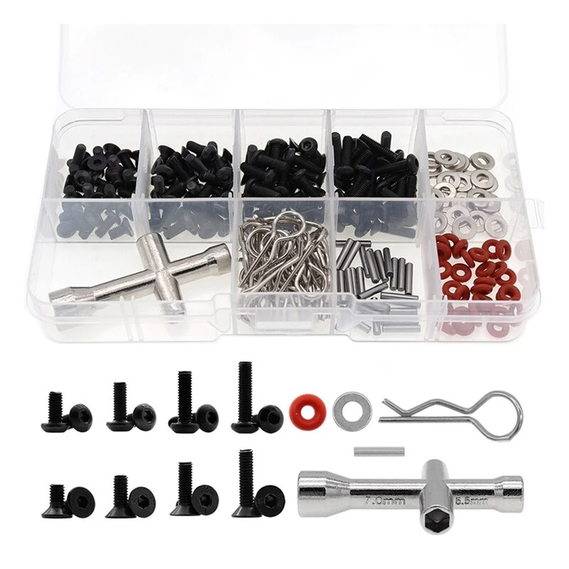 240Pcs Screws Box Set for AXIAL SCX10 Traxxas TRX4 RC4WD D90 Tamiya CFX MST HPI Kyosho HSP 18 110 112 RC Car Parts price in Pakistan