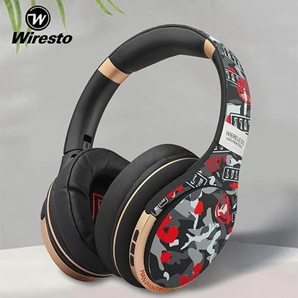 Wiresto Over The Ear Headphone Wireless Bluetooth Headphones Hi-Fi Sound Bass Wireless Earphones Built In Mic Headset Noise Reduction Earphone Foldable Design Headphones price in Pakistan