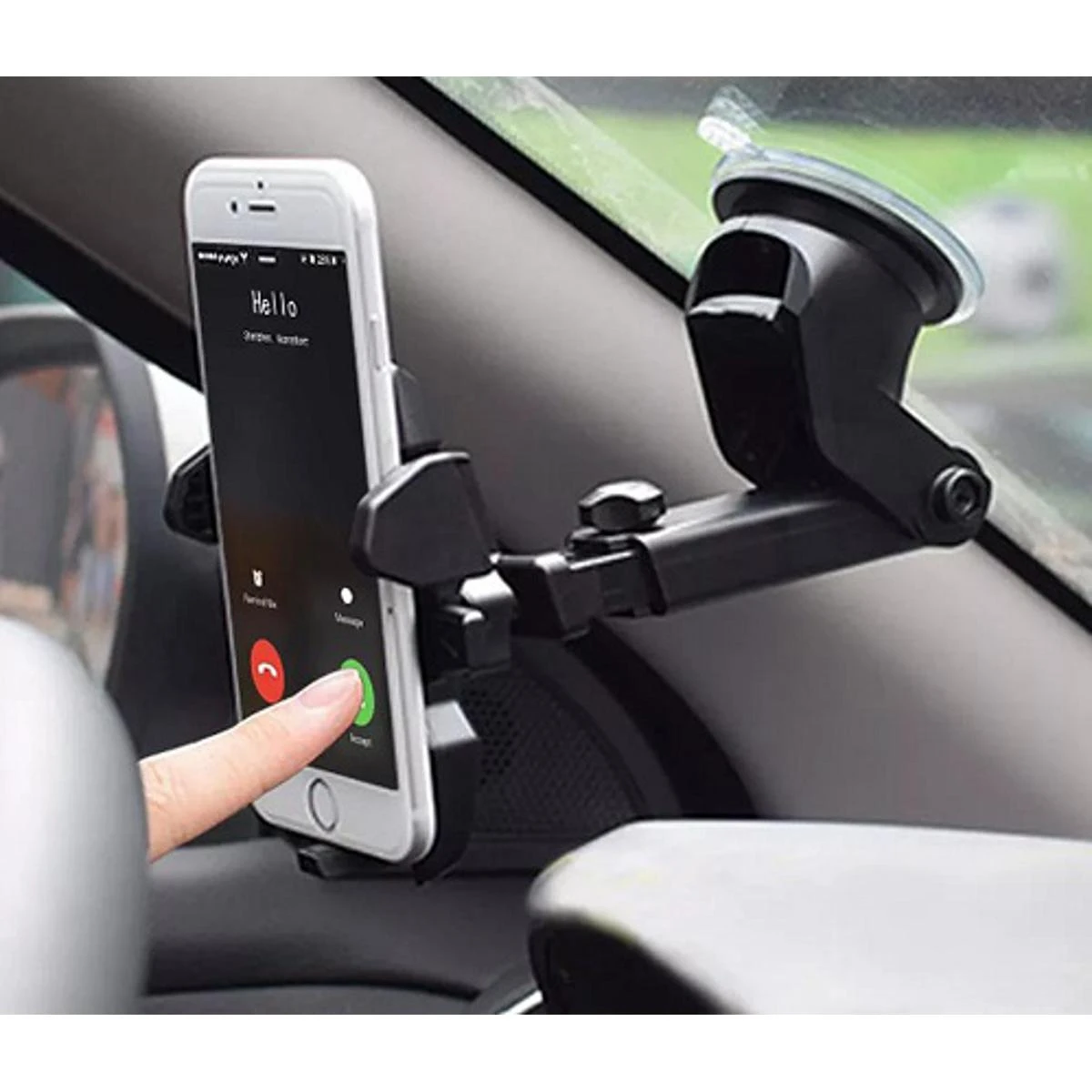 Mobile Holder Stand Long Neck Support 360 Moveable Rotation Strong Grip For Car Wind Screen And Dashboard – Black price in Pakistan