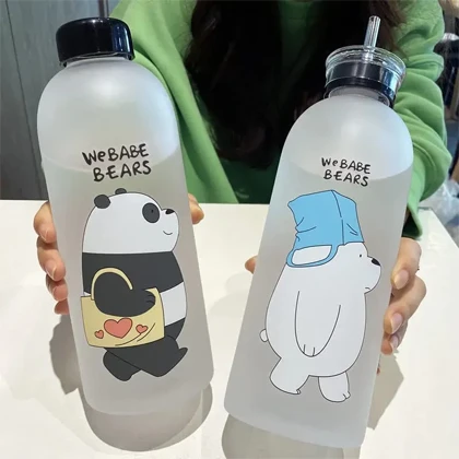 ‘We Bare Bears’ Frosted Plastic Water Bottle with Straw price in Pakistan